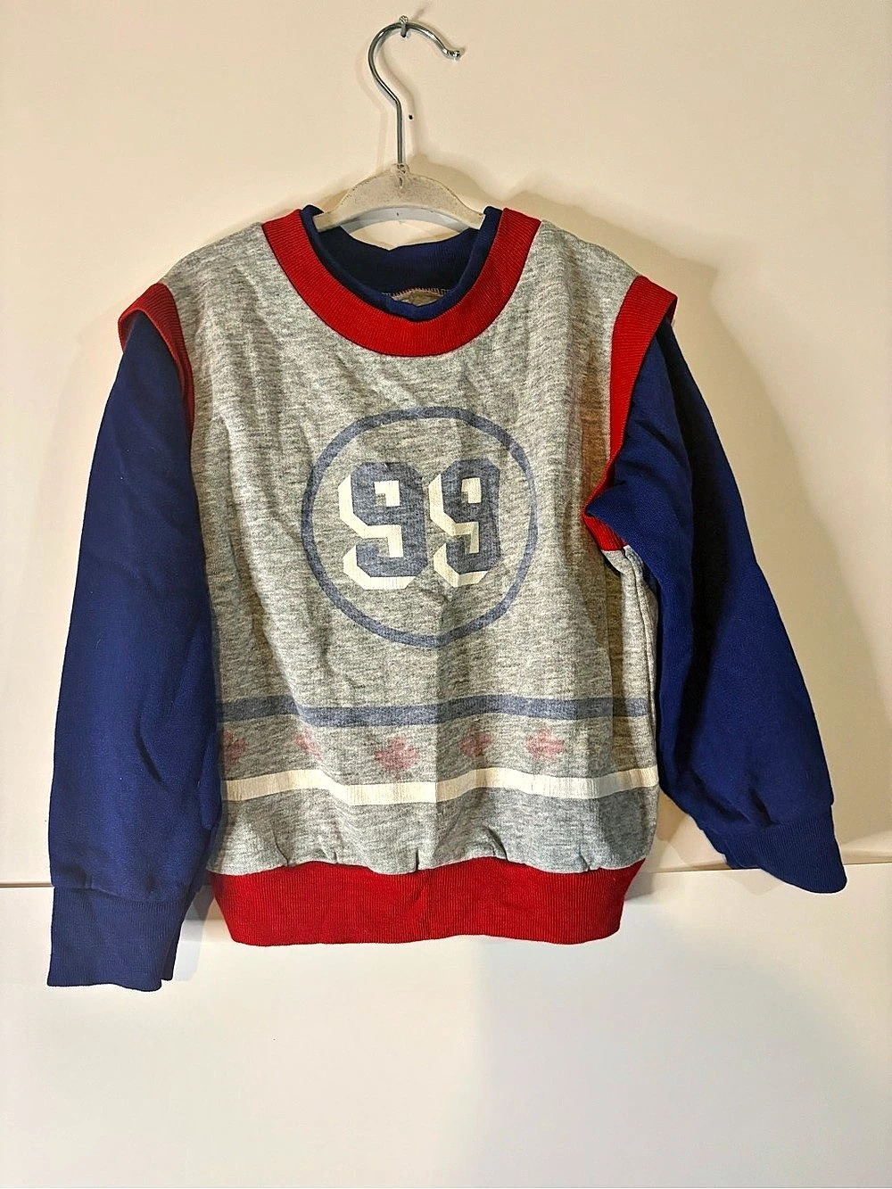 Vintage Sears Color Block Sweatshirt Boys Size 6X (small fit 5T)